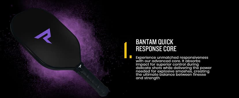 Paddletek Bantam TS-5 Pickleball Paddle | Professional Pickleball Paddles with Honeycomb Core, Textured Fiberglass Epoxy Hybrid Surface, Bantam PolyCore & High Tack Performance Grip | USAPA Approved