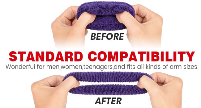 BEACE Sweatbands Sports Wristband for Men & Women - Moisture Wicking Athletic Cotton Terry Cloth Sweatband for Tennis, Basketball, Running, Gym, Working Out