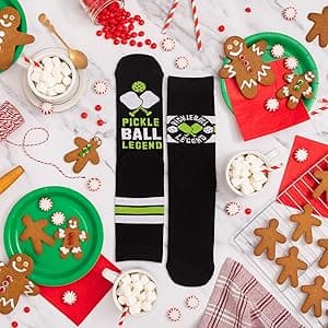 Lavley Funny Pickleball Socks for Adults - Crew Length, One Size Fits Most