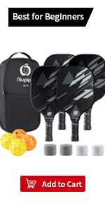 niupipo Pickleball Paddles Set of 2/4, USAPA Approved Fiberglass Surface Lightweight Pickle Ball Rackets with Honeycomb Core, 2 Indoor and 2 Outdoor Balls, 1 Carrying Bag for Beginner, Men, Women