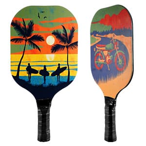 Pickleball Paddles Set of 4 with 4 Premium 9-Ply Basswood Paddles & 4 Pickleballs & 2 Handle Grips Tape & 2 Pickleball Belts & Carry Bag for Beginners Men Women Adults(New Version)