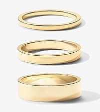 PAVOI 18K Gold Plated 3 Rings Set | Gold Stacking Rings for Women | Stacking Ring Set