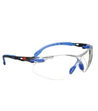 3M Safety Glasses Solus 1000 Series ANSI Z87 Scotchgard Anti-Fog Clear Lens Low Profile Blue/Black Frame