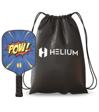 Helium Pickleball Paddle for Kids – Child Size Paddle for Children 12 and Under, Lightweight Honeycomb Core, Graphite Strike Face, Pickleball Paddle & Drawstring Bag - POW!