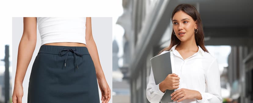 CRZ YOGA 4-Way Stretch Skirts for Women High Waisted Work Casual Golf Tennis Skirt Skorts with 5 Pockets