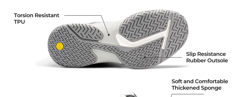 FitVille Extra Wide Pickleball Shoes for Men, All Court Tennis Sneakers Shoes with Arch Support