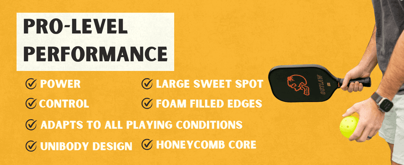 Pickleball Paddles, Kevlar Pickleball Paddle with 16mm Core, Designed for Ultimate Power and Control, High Grit & Spin, Elongated Foam Injected Edges for Expanded Sweet Spot, Bold Lightweight Design
