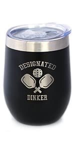 Designated Dinker - Pint Glass for Beer - Funny Pickleball Themed Decor and Gifts - 16 oz Glasses