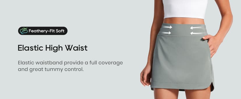 CRZ YOGA High Waisted Golf Skirts for Women A Line Tennis Athletic Casual Skort with Inner Shorts Pockets