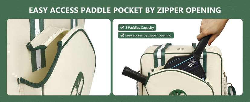 Newluck Pickleball Tote Sling Bag for Women/Men/Boy/Girl,Large Capacity,Adjustable Shoulder Strap with Fence Hook Accessories