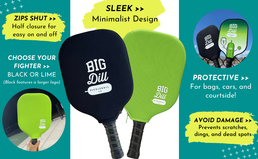 Big Dill Pickleball Paddle Cover Only - Neoprene Pickleball Paddle Sleeve, Pickle Ball Paddle Covers or Pickleball Paddle Case for Pickleball Paddles