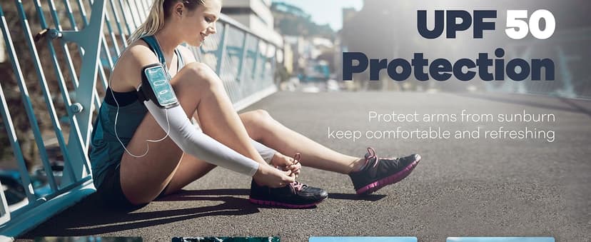 Arm Sleeves, Cooling UV Sun Protection Sports Compression for Men/Women