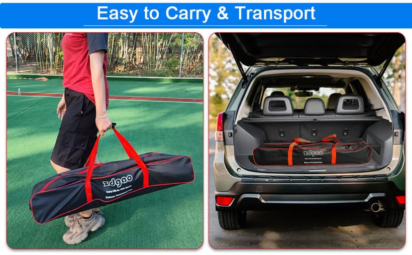 Zdgao Pickleball Net for Driveway with 22FT Regulation Size Pickleball Net, 4 Outdoor Pickleballs and Carry Bag, Weather Resistance Strong Steel Frame