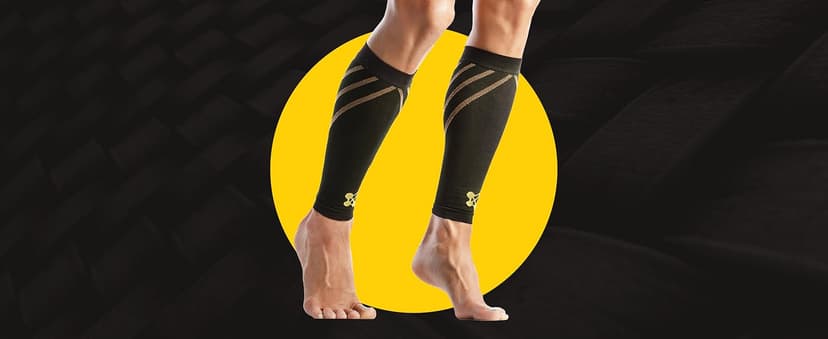 Calf Compression Sleeves for Men & Women - Leg Sleeve and Shin Splints Support - Ideal for Leg Cramp Relief, Varicose Veins, Running - 20-30mmHg Copper Infused Nylon by CopperJoint - Medium