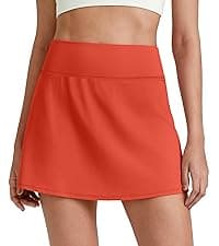 G4Free 15"/20" Tennis Skirts for Women Golf Skorts with Pockets High Waist Ruffle Athletic Skirt Inner Shorts