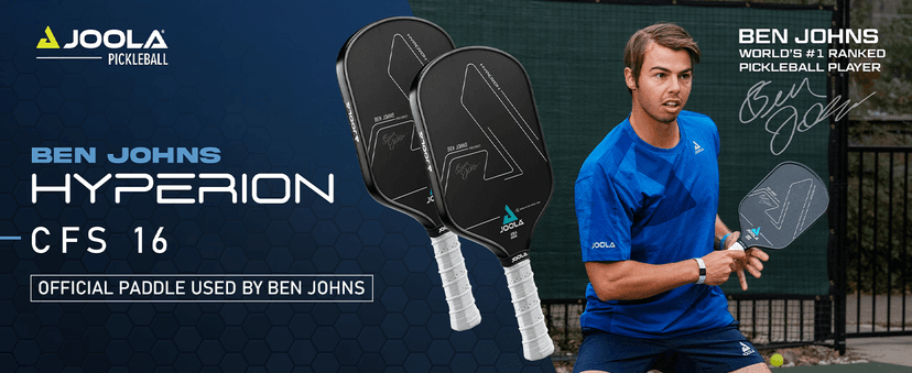JOOLA Ben Johns Hyperion Pickleball Paddle - Carbon Surface & Sure-Grip Elongated Handle - Increased Power and Spin - Carbon Fiber Pickleball Paddle - Honeycomb Polypropylene Core - USAPA Approved