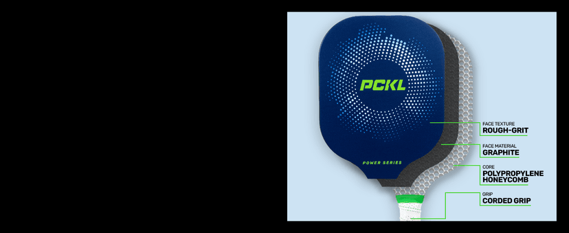 PCKL Pickleball Paddle Pro Series and Power Series | USA Pickleball Approved | Graphite Carbon Face | Edgeless Design | Choose Blue or White Pickleball Paddle