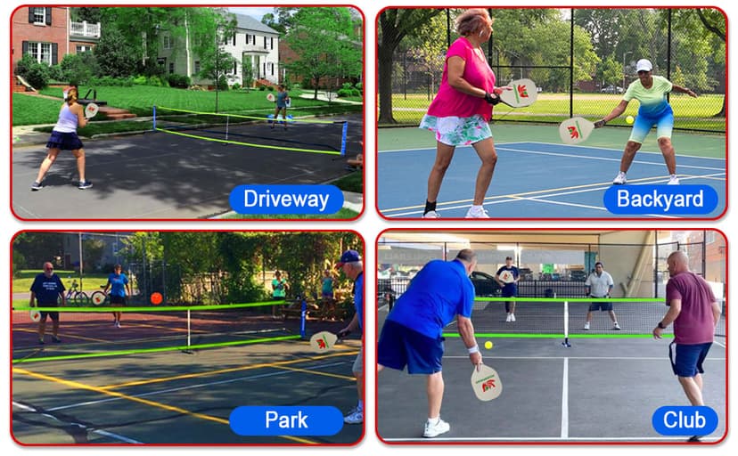 22FT Regulation Size Pickleball Net for Driveway, Outdoor Balls and Portable Carry Bag, Weather Resistance Strong Steel Frame