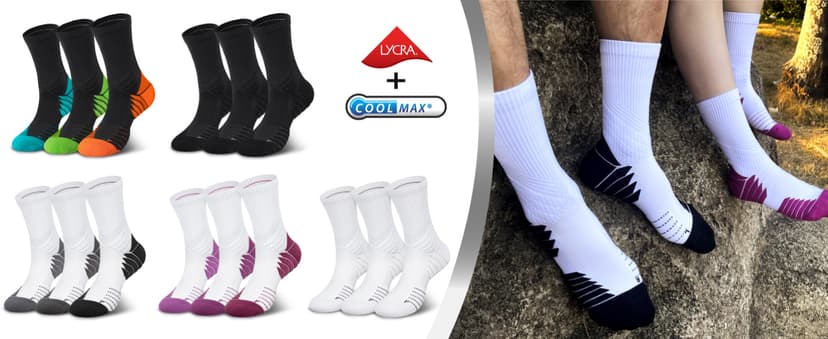 Hylaea No Show Running Athletic Anti-Blister Wicking Coolmax Socks, Seamless Anti-odor