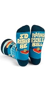 Lavley Funny Pickleball Socks for Adults - Crew Length, One Size Fits Most