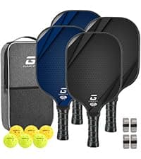 GARYE Pickleball Paddles Set, Carbon Fiber Pickle Ball Paddle, USAPA Approved Lightweight Rackets for Adults and Teenagers, Includes 6 Balls, 1 Bag, and 4 Grip Tapes.