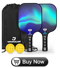 VINSGUIR Pickleball Paddle Set of 2, USAPA Approved Lightweight Fiberglass Rackets with Honeycomb Core, 4 Pickleballs & Carrying Bag, Ideal for Beginners & Gift