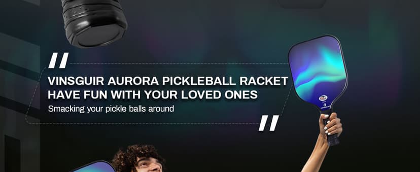 VINSGUIR Pickleball Paddle Set of 2, USAPA Approved Lightweight Fiberglass Rackets with Honeycomb Core, 4 Pickleballs & Carrying Bag, Ideal for Beginners & Gift