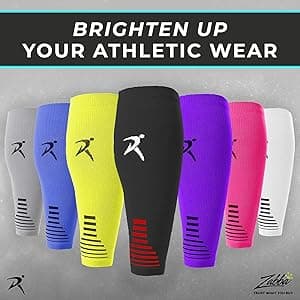 Rymora Calf Compression Sleeves Men Women - Leg Compression Sleeve Footless Socks - Shin Splint Relief Fitness Running