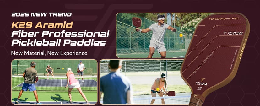 TENVINA Pickleball Paddles, Thermoforming 4-Layer T700SC Friction Carbon Fiber Pickleball Paddle, Professional Pickleball Paddle USAPA Approved with Strong Power and Spin for Athletes