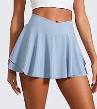 CRZ YOGA High Waisted Flowy Tennis Skirts for Women Pleated Casual Golf Athletic Pickleball Skorts with Shorts Pockets
