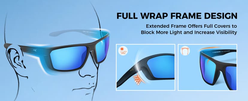 KastKing Huzzah Polarized Sport Sunglasses for Men and Women, Ideal for Driving Fishing Cycling and Running,UV Protection