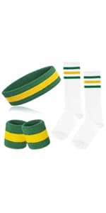 ONUPGO Sweatband Set Sports Headband Wristband Set Sweatbands Terry Cloth Wristband Wrist Sweatband Headbands Moisture Wicking Sweat Absorbing Head Band