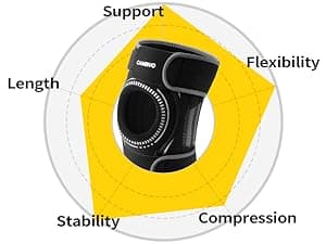CAMBIVO Elite Motion Series Knee Brace for Women & Men with Side Stabilizers, Patella Knee Brace for Meniscus Tear, Knee Support for Knee Pain Relief, Running, Basketball, Workouts (Black, Large)