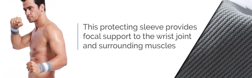 NeoTech Care Wrist Band - Adjustable Compression Strap - Elastic & Breathable Fabric - Support Sleeve for Tennis, Sports, Exercise - Men, Women, Right or Left (Gray Color, Size M, 1 Unit)