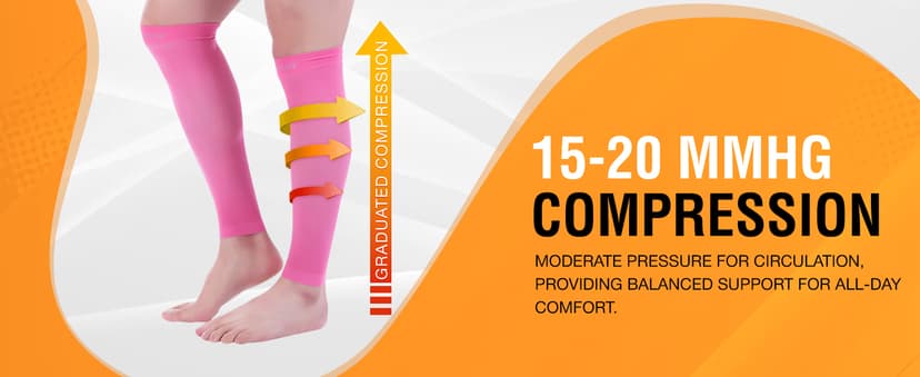 Doc Miller Compression Calf Sleeve for Men & Women, Premium Medical Grade, 15-20mmHg Graduated Support for Running, Calf Tear, Shin Splints, Knee High, Calf Sleeves, 1 Pair