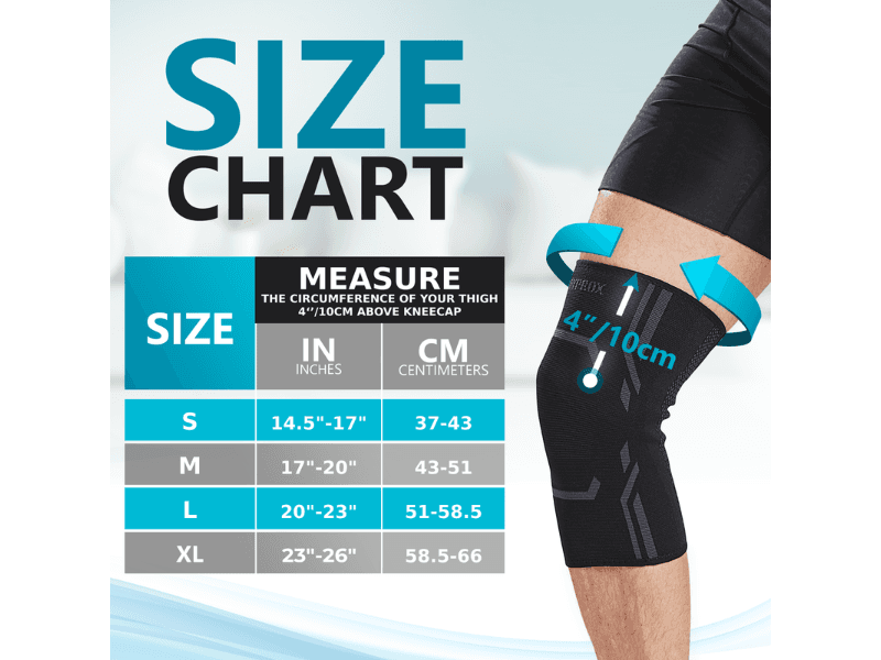 Knee Compression Sleeve for Men and Women (2 Pack), Knee Support Brace for Running and Work out (Large)