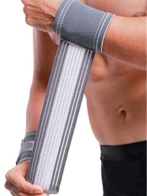 NeoTech Care Wrist Band - Adjustable Compression Strap - Elastic & Breathable Fabric - Support Sleeve for Tennis, Sports, Exercise - Men, Women, Right or Left (Gray Color, Size M, 1 Unit)