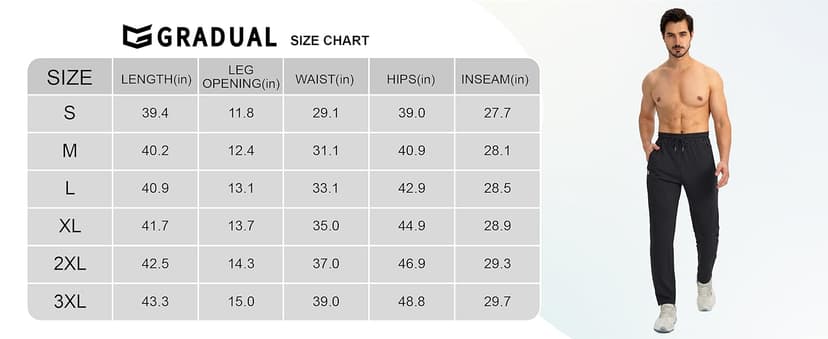 G Gradual Men's Sweatpants with Zipper Pockets Tapered Joggers for Men Athletic Pants for Workout, Jogging, Running