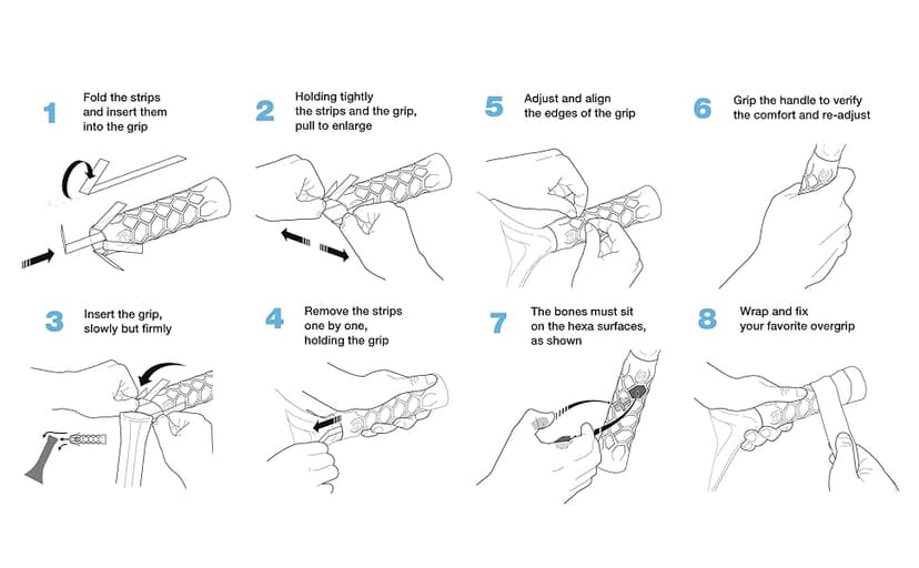 Pickleball Paddle Grip - 5.25in - Supports Tennis Elbow, Enhances Grip Strength, Reduces Vibration with Finger Support and Anti-Sweat Design