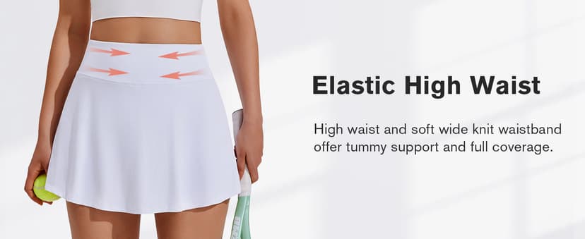 PINSPARK Tennis Skirts for Women Pleated Athletic Skort Lightweight Golf Skirts with Shorts Pocket Workout Pickleball