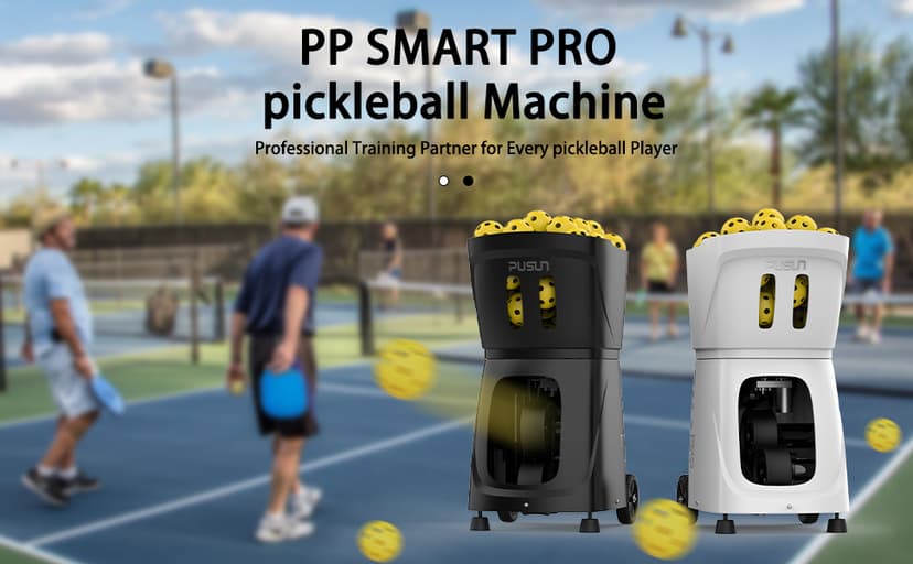 PP Smart PRO Pickleball Machine - 85+ Ball Capacity, 4-6hr Battery, 20-120km/h Speed, 26M Range, App & Remote Control, 5-45° Angle - Perfect for Training, Club & School Coaching