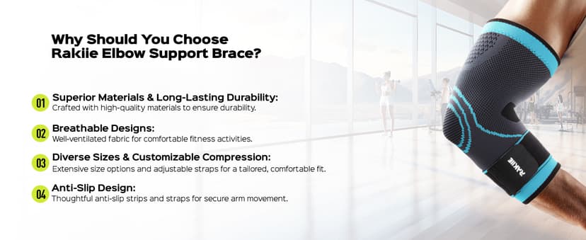 Elbow Compression Sleeve 2 Pack, Elbow Brace for Tendonitis and Tennis Elbow, Pain Relief Elbow Brace for Men & Women, Elbow Sleeve Reduce Joint Pain for Tennis, Golfer, Workouts, Blue (M)