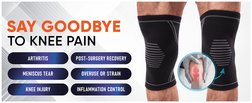 Knee Brace for Pain Relief - 2 Pack Knee Sleeves for Men and Women - Support for Weightlifting, Gym, Workout, Volleyball - Meniscus Tear, ACL, Arthritis