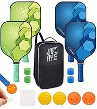 Pickleball-Paddles-Set of 4 or 2 Rackets by JoncAye, USAPA Approved Pickle-Ball Equipment with Balls, Bag, Accessories, Fiberglass Graphite Pickleball Racquet Set for Men, Women, Kids, Adults