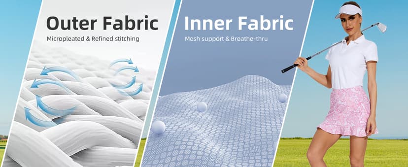 M MOTEEPI Tennis Skirt with Shorts Golf Skorts for Women Dressy Pickleball Skort Golf Outfits Clothes Athletic Skirts