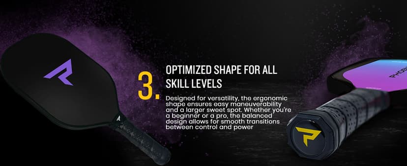 Paddletek Phoenix G6 Pickleball Paddle | Professional Pickleball Paddles with Honeycomb Core, Polycarbonate Surface, Graphite PolyCore & High Tack Performance Grip | USAPA Approved