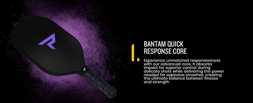 Paddletek Bantam EX-L Pickleball Paddle | Professional Pickleball Paddles with Honeycomb Core, Polycarbonate Surface, Bantom PolyCore & High Tack Performance Grip | USAPA Approved