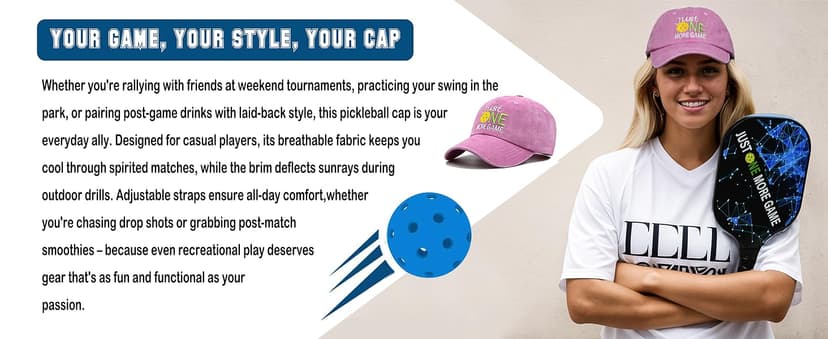 Pickleball Hat with Gift Box - Pickleball Gifts for Men Women - Washed Adjustable Embroidered Baseball Cap