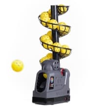 681PBH Pickleball Machine with Auto Swing, 3 Angles & 4 Speeds Adjustable, Portable Pickleball Launcher for Indoors & Outdoors Practice, Powered by Power Bank/Batteries/AC Power, for Beginners