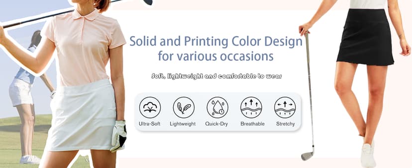 Oyamiki Women's Active Athletic Skort Lightweight Tennis Skirt Perfect for Running Training Sports Golf